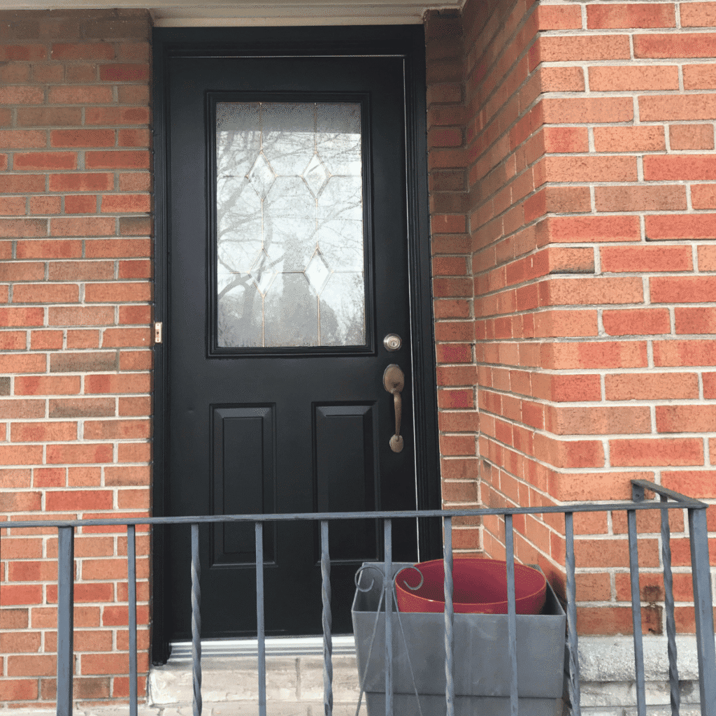 Freshly painted door with clean and even appearance