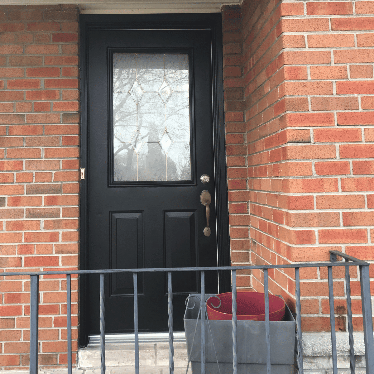 Freshly painted door with clean and even appearance