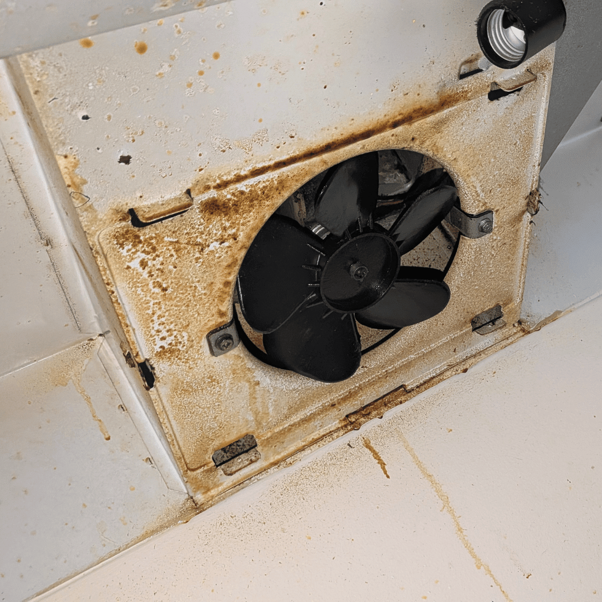 Kitchen exhaust fan being installed for better ventilation