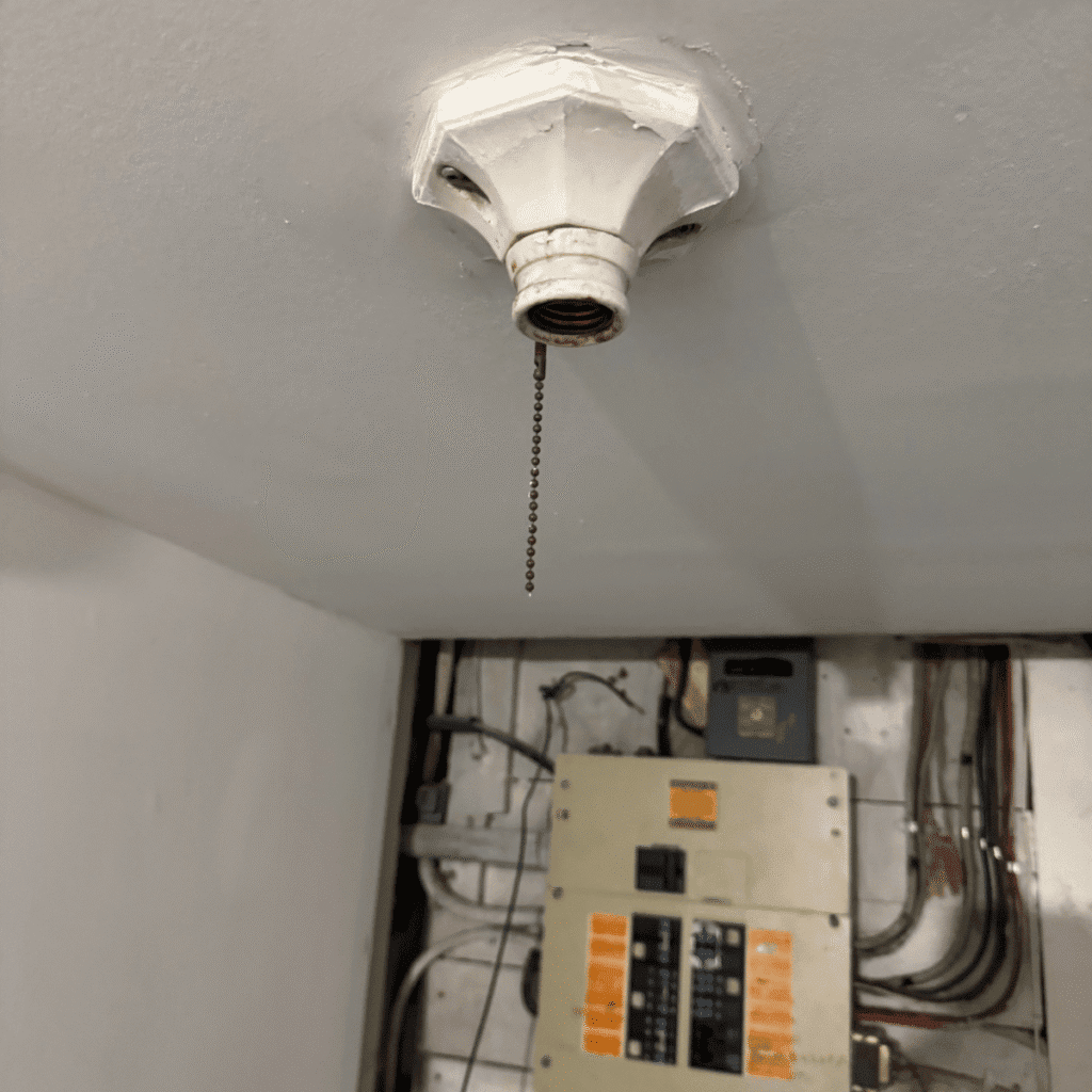 Mounting ceiling light fixture with proper wiring