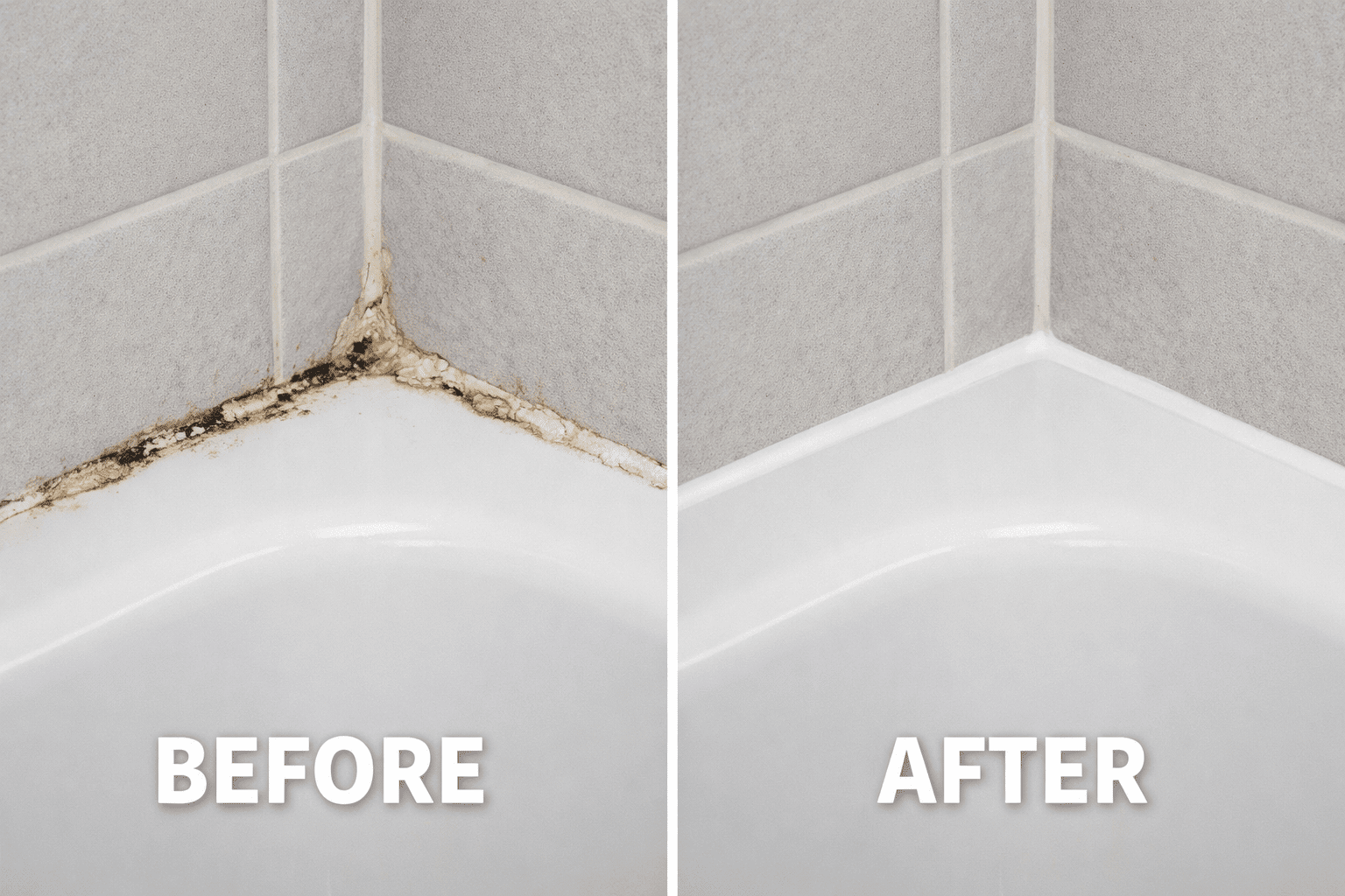 bathroom caulking Toronto before and after mold removal