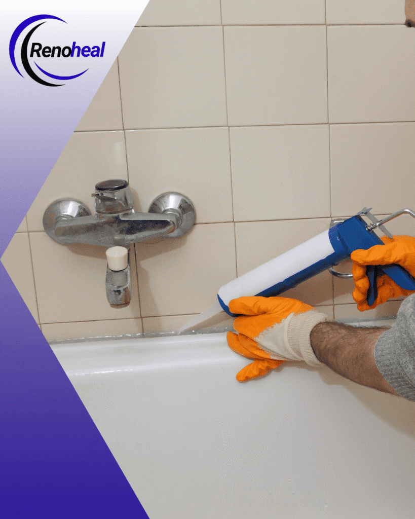 bathtub caulking before and after Brampton mold removal waterproof sealing