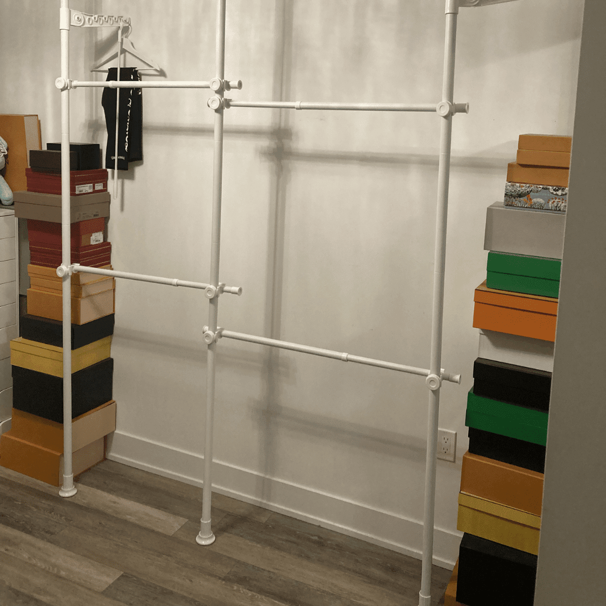 broken closet rod sagging clothes hanging failure
