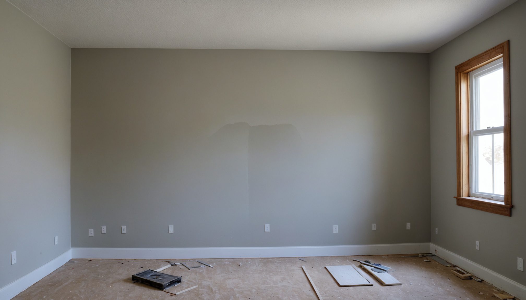 Mid-repair drywall patch by professional handyman Toronto