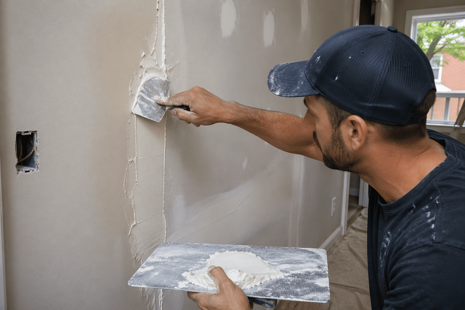 drywall repair Toronto applying joint compound process