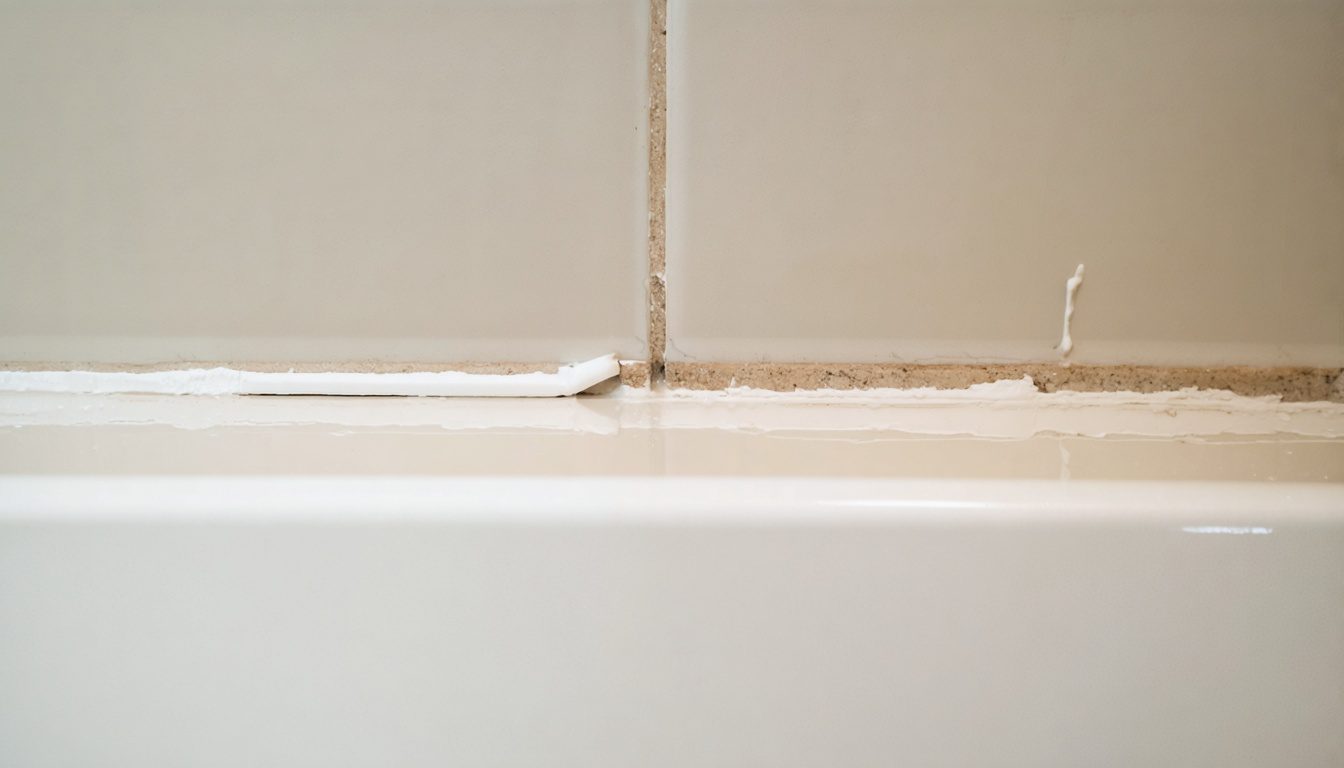 finished bathroom with professional caulking clean sealed joints and no mold