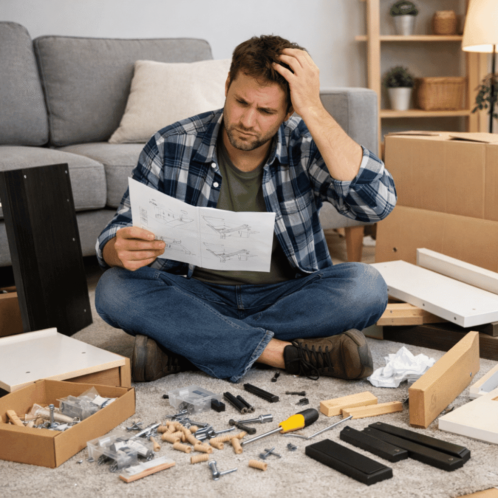 ALT Text: furniture assembly Toronto confusing instructions