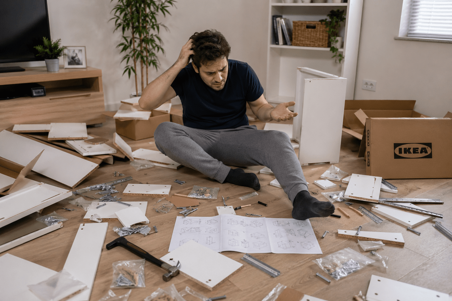 furniture assembly Toronto IKEA mistake messy parts tools