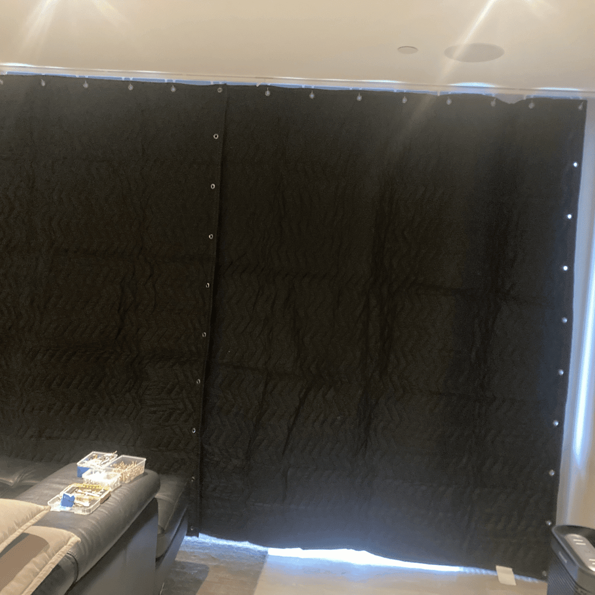 installing curtain rod brackets into wall level alignment