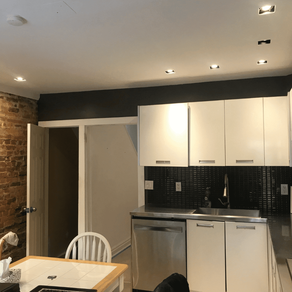 Evenly painted ceiling with consistent color