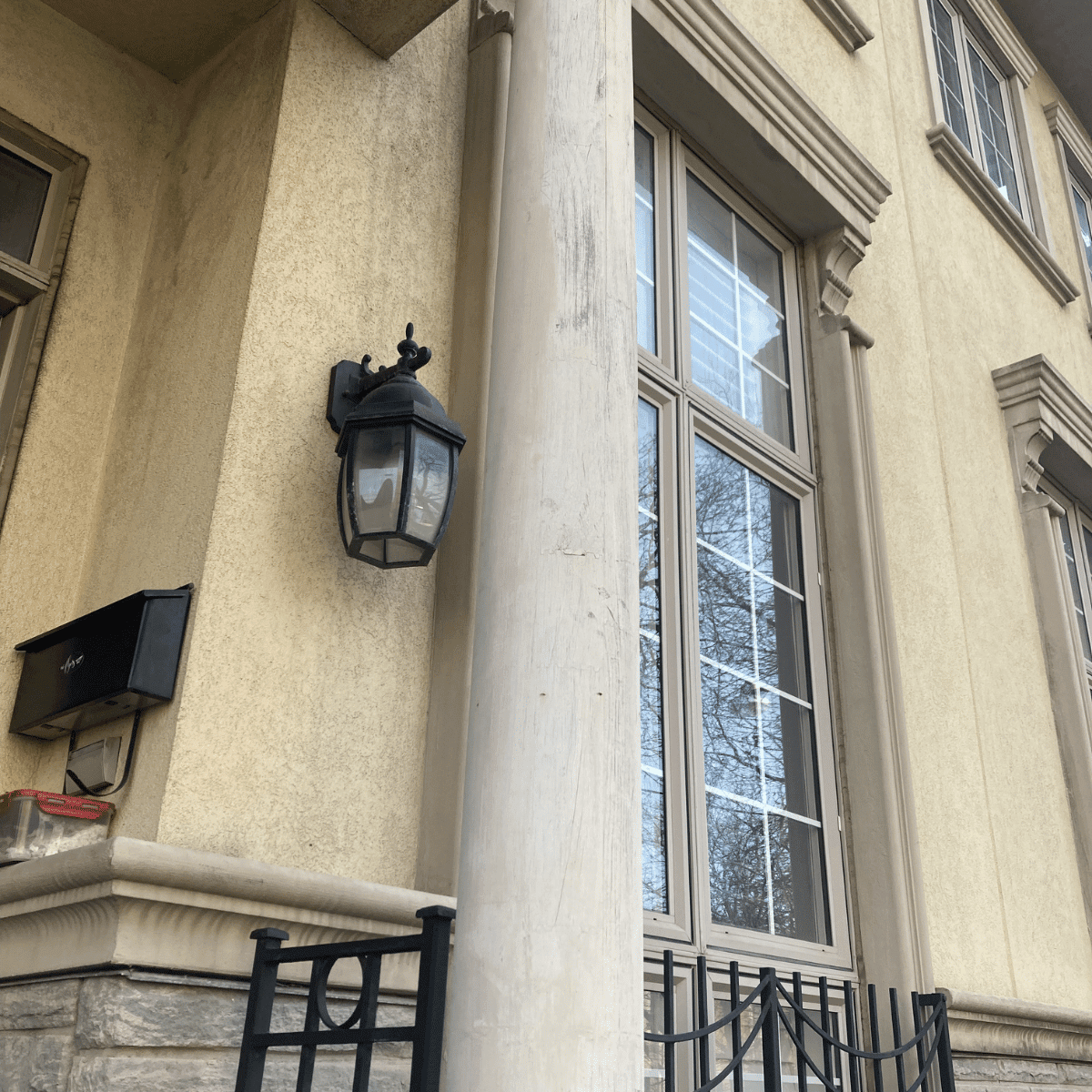 peeling paint exterior column weather damage cracks