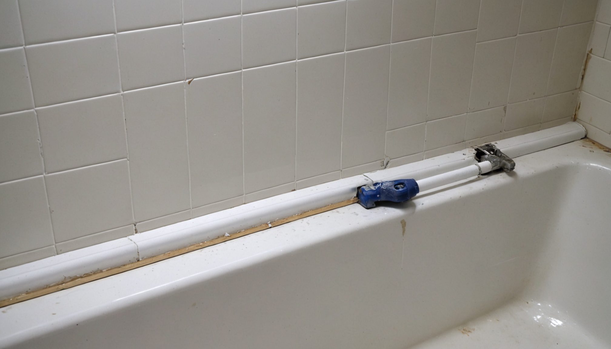 Bathroom caulking repair in progress — professional handyman Toronto GTA