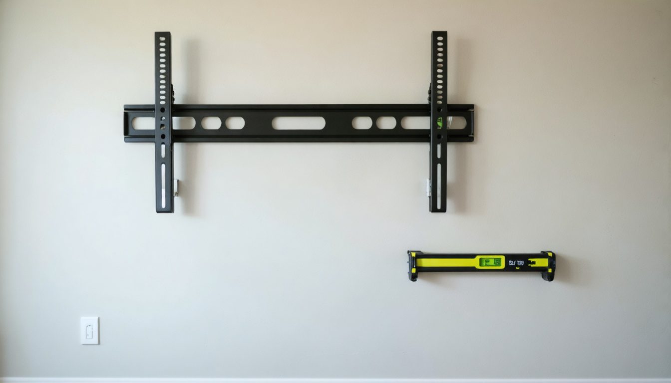 TV wall mount bracket securely installed on drywall Toronto home professional result