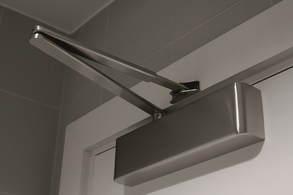 damaged commercial door closer leaking oil faulty mechanism