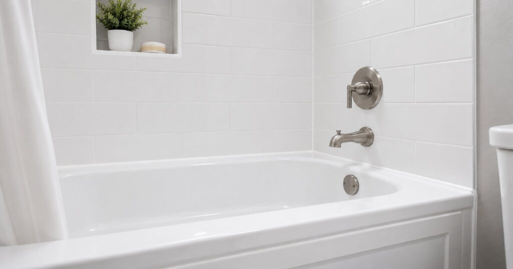 newly applied bathroom caulking clean waterproof seal