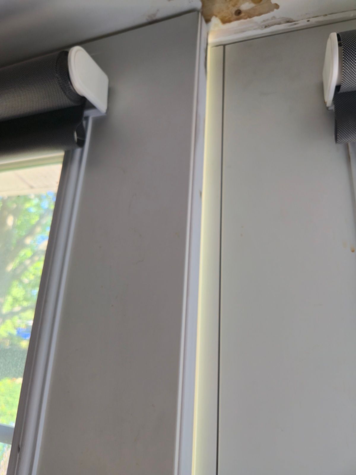 Door lock repair North York – bedroom window and roller shade before frame realignment