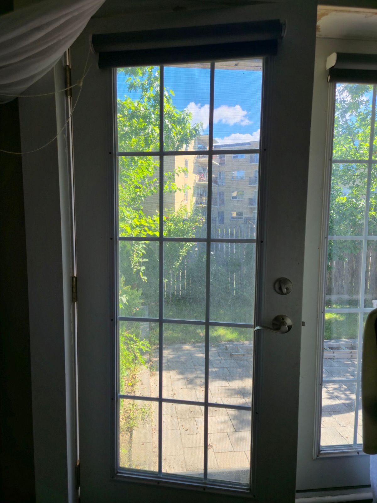 Exterior glass-panel door prepared for keypad lock installation in Richmond Hill