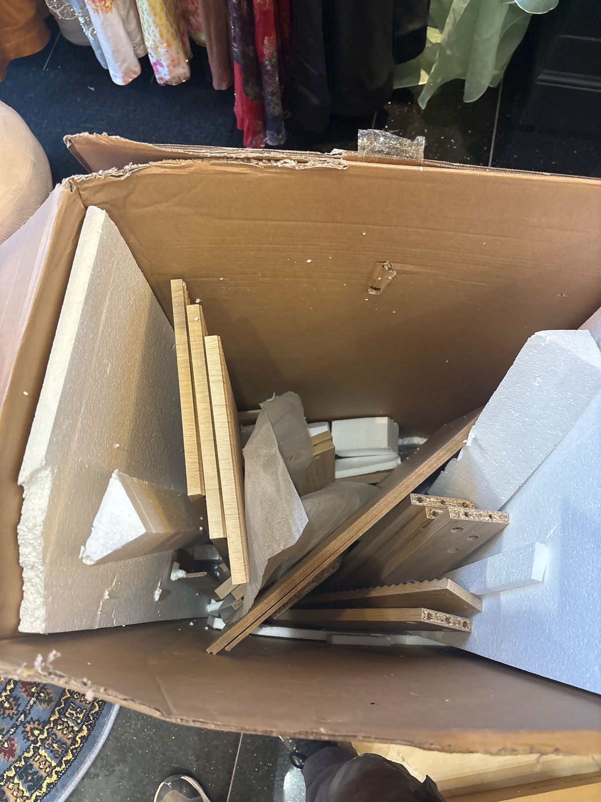 Bathroom vanity installation Brampton – new vanity unboxed with packaging removed before install
